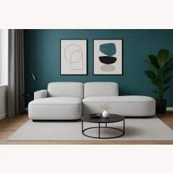 Olio Autentico Sofa narożna w kształcie litery L Tkanina Raven 6